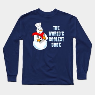 World's Coolest Cook Funny Snowman Long Sleeve T-Shirt